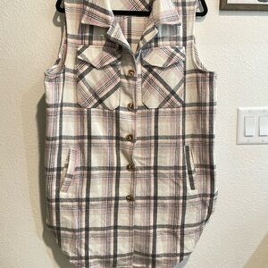 Coco + Carmen Pastel Plaid Vest